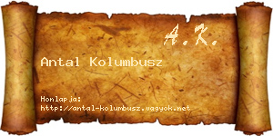 Antal Kolumbusz névjegykártya